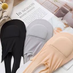 image-Half-palm suspenders sponge pad suspenders ice silk boat socks female hollow out invisible half summer sweat-absorbing thin invisible socks