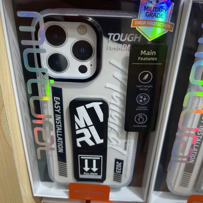 image-Mutural iPhone 15 Pro Case - Red TPU PC Wristband