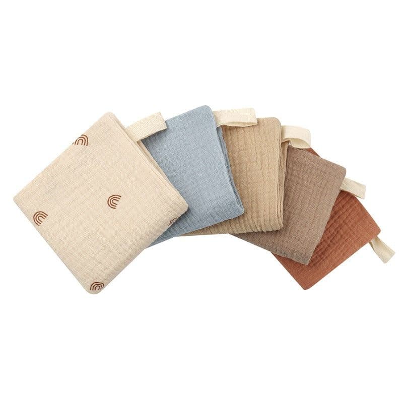 image-Baby Muslin Cotton Handkerchiefs 5pcs - Face Wipes Bibs