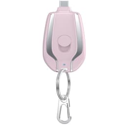 image-Portable Pink Mini Emergency Charger with 80% Efficiency, Ultra-Thin Mobile Power