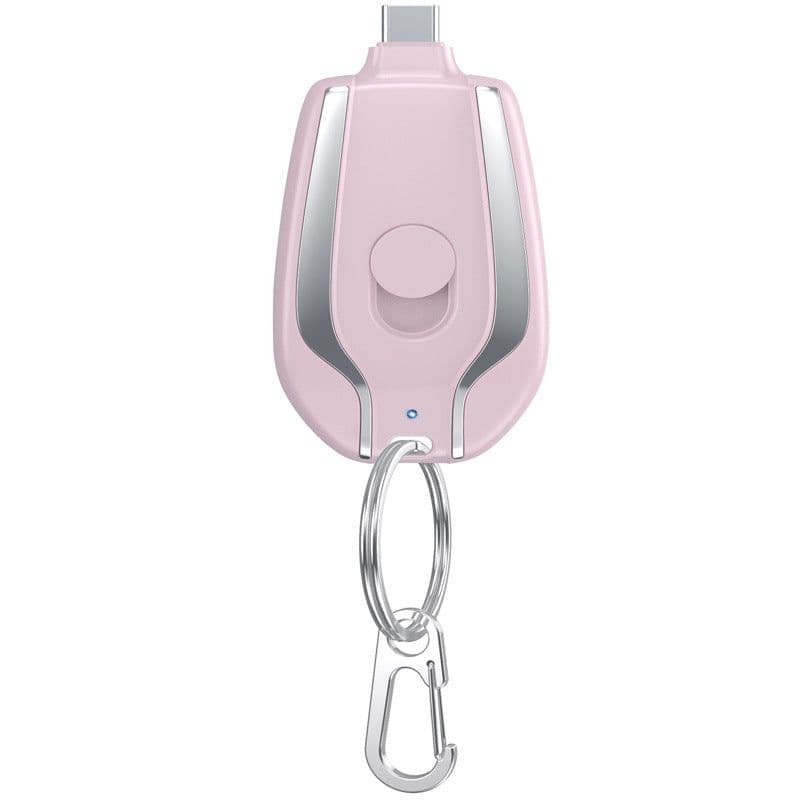 image-Portable Pink Mini Emergency Charger with 80% Efficiency, Ultra-Thin Mobile Power