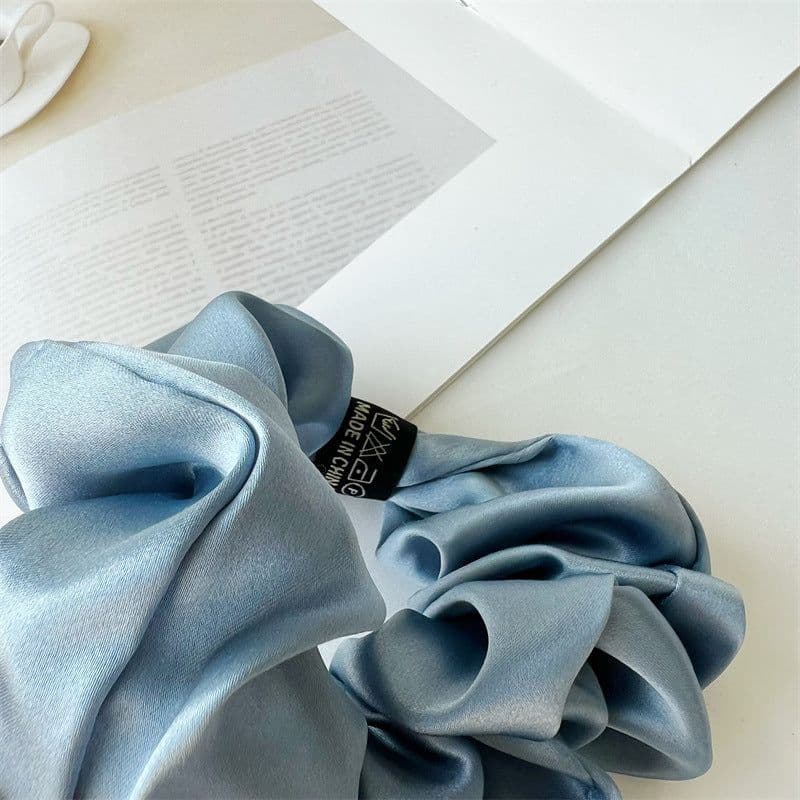 image-Silk Satin Hair Ring - Navy Blue Korean Style