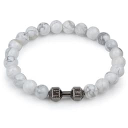 image-Volcanic Lava Dumbbell Bracelet Tiger Eye Blue Turquoise White Turquoise Bracelet Ladies and Men Jewelry Cross-border Hot Sale