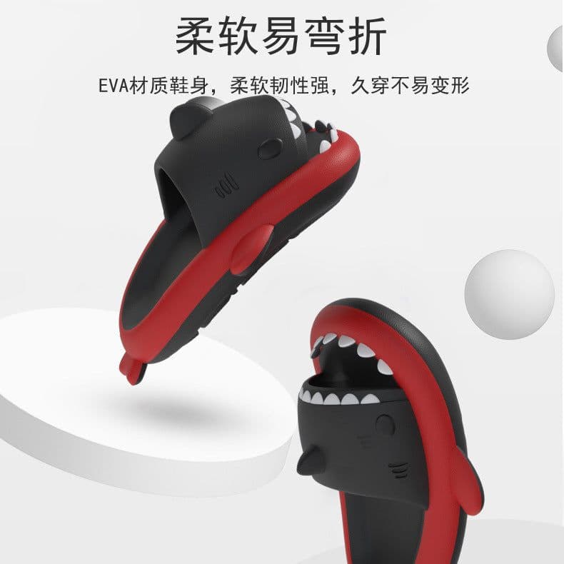 image-Cross-border cow shark sandals and slippers for men at home