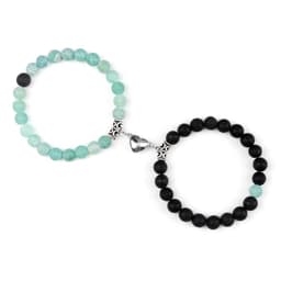 image-Turquoise Couple Bracelet - Magnetic Heart Charm Unisex