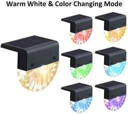 image-LED Solar RGB Colorful Warm White Staircase Light Outdoor Garden Garden Decoration Steps Fence Fence Wall Light