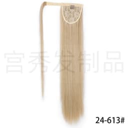 image-European and American wig ponytail straight hair extension Velcro chemical fiber ponytail female wig ponytail hair