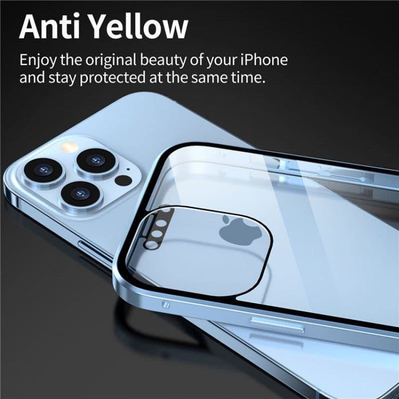 image-Suitable for iPhone14 mobile phone case Magneto Apple HD / anti-peep double-sided glass metal magnetic suction protective cover