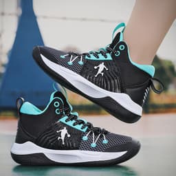 image-Boys' Breathable High-Top Basketball Shoes - Baolan Mesh (65 characters)