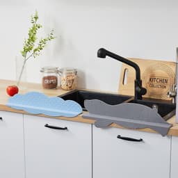 image-Kitchen Sink Splash Guard Silicone Suction Cup Baffle