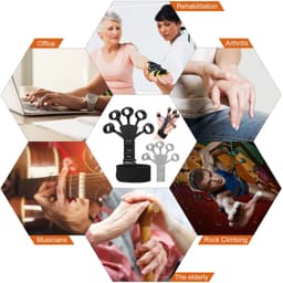 image-JS Silicone Finger Grip Trainer - Gray Wrist Strengthener