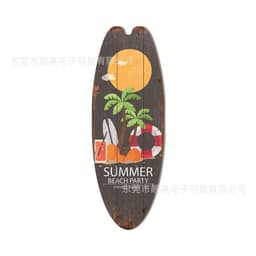 image-Summer Beach Ocean Theme Leisure Decoration Surfboard Wooden Sign Bar Home Wall Retro Decoration Wooden Sign