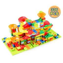 image-Manufacturer's supply Cross-border 504PC variable rail slide ball building blocks DIY large particle ball slide building block table