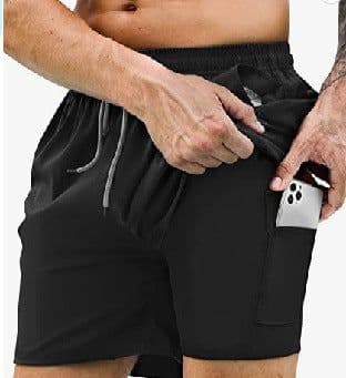 image-Men's 3D Print Swim Trunks - 2 Pack Quick Dry Stretch Shorts with Compression