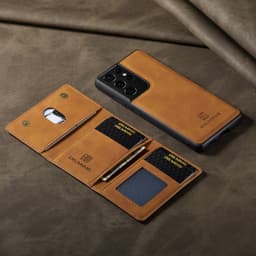image-Factory direct M2 suitable for Samsung S21 Ultra magnetic suction card phone case S23 Ultra protective leather case