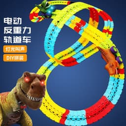 image-Dinosaur Track Car Toy - Anti-Gravity Light Music