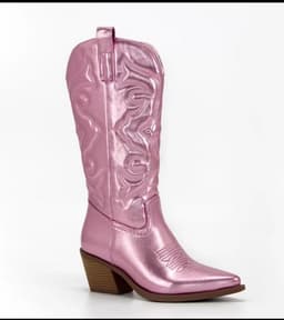 image-Hosawa Martin Boots Gold Chunky Heel Pointy Toe