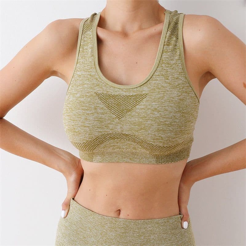 image-Dai Jiaoyi Pink Yoga Sports Bra - XL Shockproof Full Cup, Leggings Set