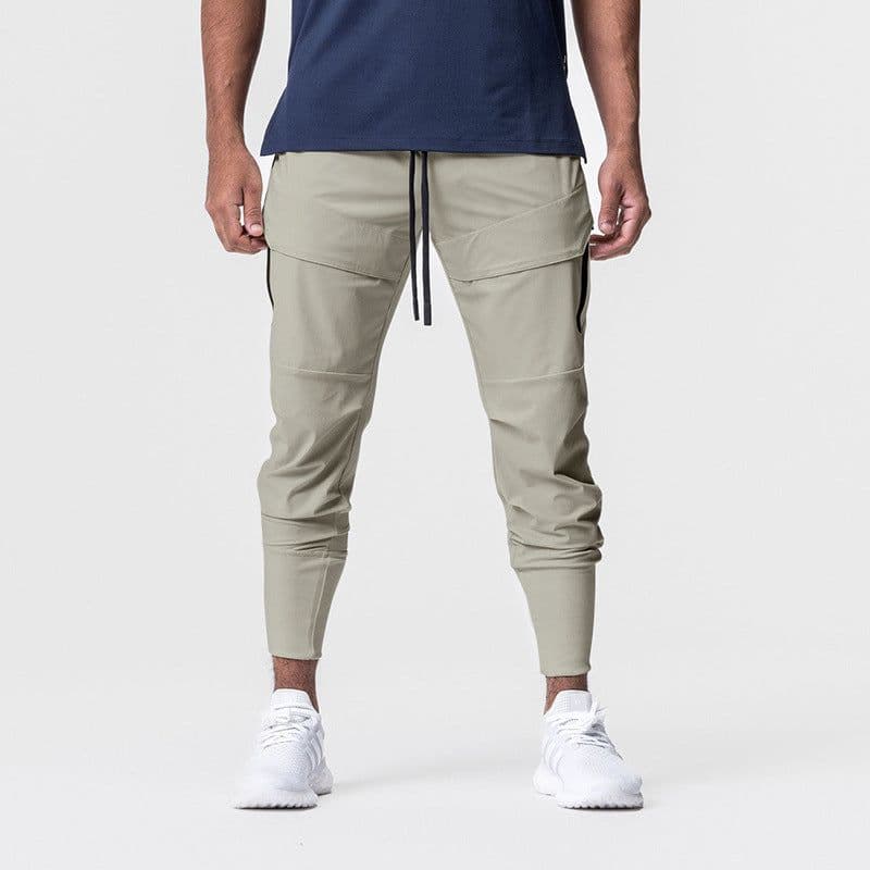 image-Men's Black Casual Sports Pants - Spring/Autumn