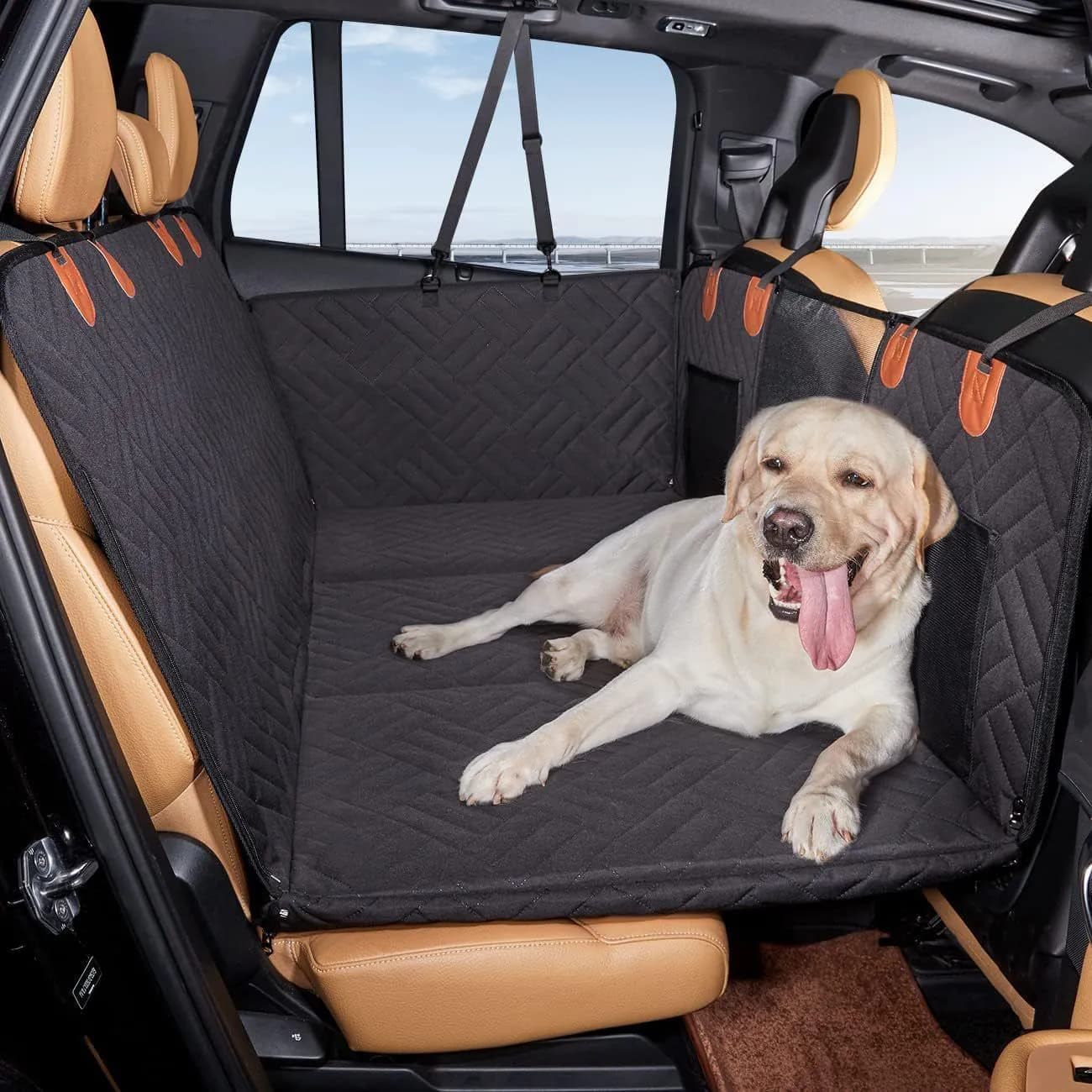 image-Car Pet Mat Dog Back Seat Extender Black 132x160cm
