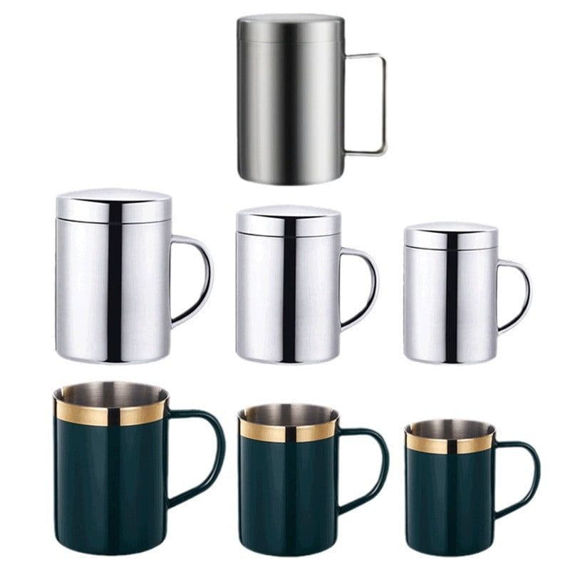 image-304 stainless steel mug household thermos cup office cup with lid water cup kindergarten school student cup