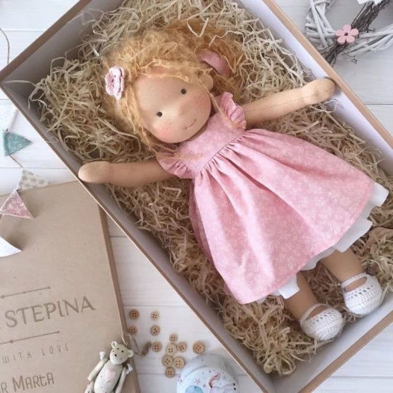 image-Waldorf Doll - Handmade Cotton Christmas Thumb Gift - Fu Luanna