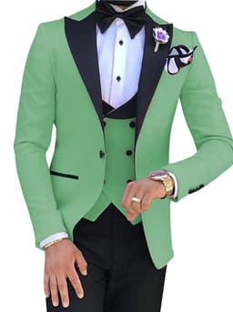 image-Cross-border Explosive Men's Suit Three-piece Suit Gun Barge Collar Wedding Suit Men's Suit One Drop Shipping Factory