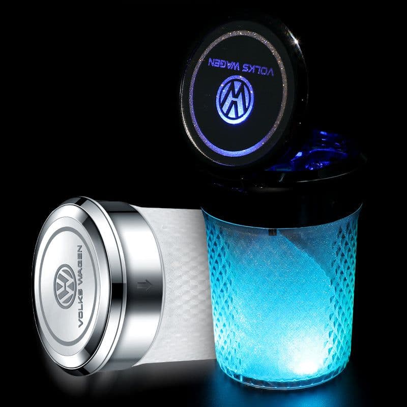 image-LED Car Ashtray with Cover - Colorful Air Outlet Mount