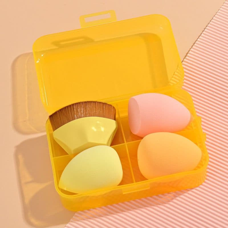 image-Beauty Egg Makeup Sponge Set - Foundation Brush & Powder Puff