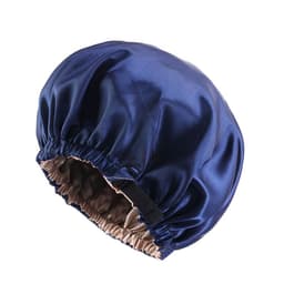 image-Satin Shower Cap - Deep Purple, Elastic, Unisex, One Size, Popular in Europe and America