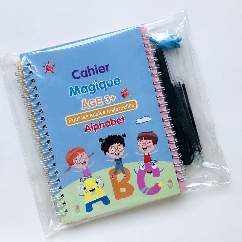 image-Cross-border e-commerce French copybook children's hard pen groove word sticker magic can be eliminated practice copybook control pen training