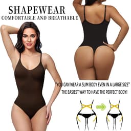 image-Nigar Seamless Shaping Bodysuit - Black Thong