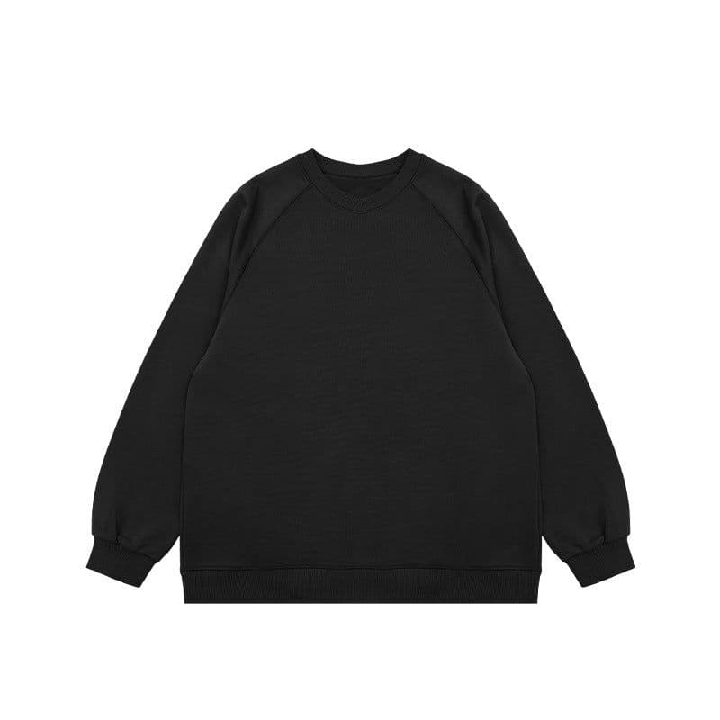 image-INF Men's Raglan Sweatshirt Black Loose 330g