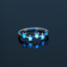 image-Nooxian Stainless Steel Ring - Blue Pentagram Size 8