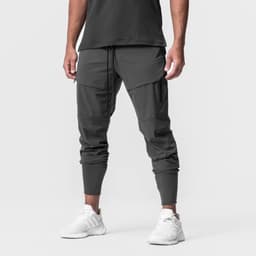 image-Men's Black Casual Sports Pants - Spring/Autumn