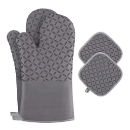 image-Kitchen Anti-slip Heat Insulation Silicone Thickened Gloves Microwave Oven High Temperature Resistant Baking