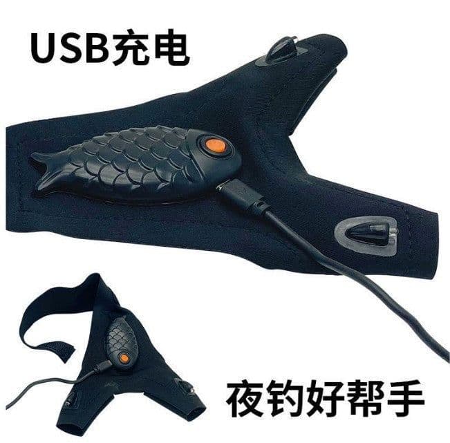 image-Led flashlight fishing maintenance camping running lighting half finger with light night fishing gloves night running with light gloves