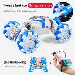 image-Remote Control Stunt Car - White Orange Lights Music