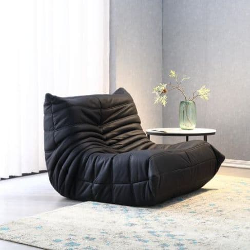 image-Ochao Yellow Velvet Lazy Sofa - Modern 66x50cm