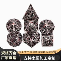 image-Metal D20 Dice - Hollow Dragon Design Green w/ Red Numbers