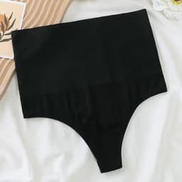 image-Clevn Kissy Seamless Mid-Rise Thong - Black Nylon