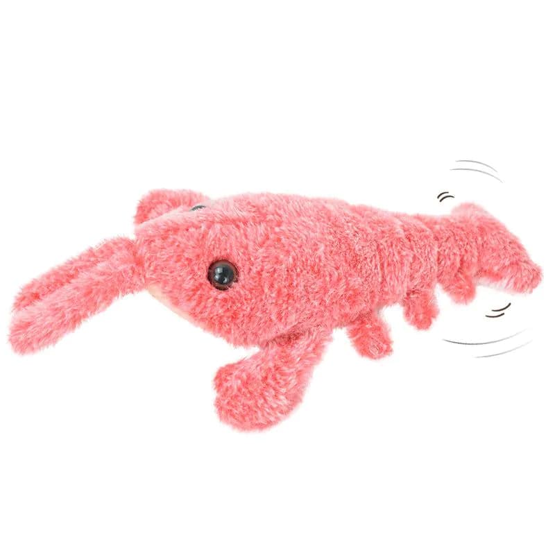 image-Douyin with the same electric lobster plush toy USB rechargeable jumping shrimp net red pet toy teasing cats and dogs lobster