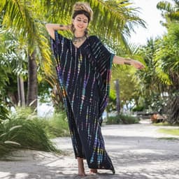 image-Beach Blouse Cotton One Size - White/Blue/Black