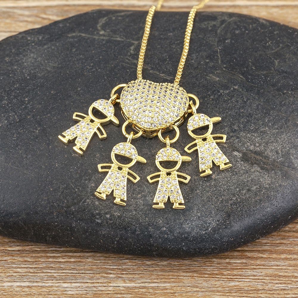 image-Children's Number Pendant Necklace - 18k Gold Plated Copper