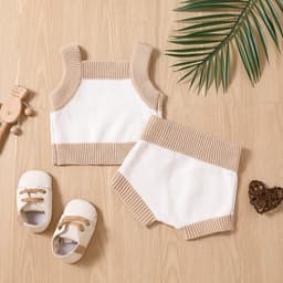 image-Summer Cotton Off-White Newborn Sweater Set - 100% Fabric
