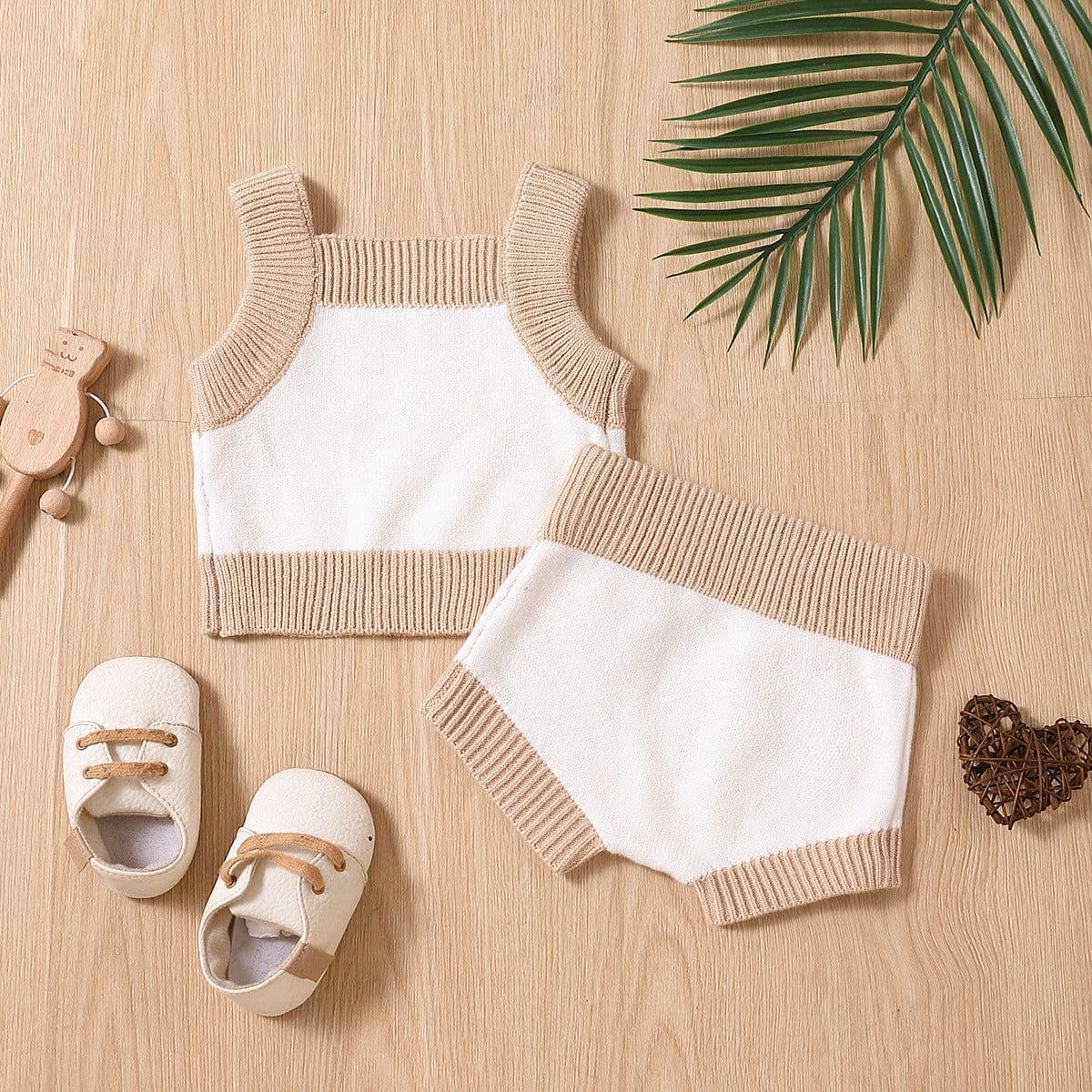 image-Summer Cotton Off-White Newborn Sweater Set - 100% Fabric