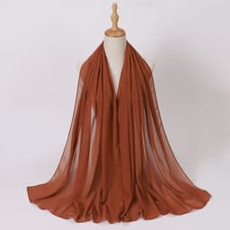 image-Weicai Chiffon Hijab Scarf - Gray Coffee 175x70cm