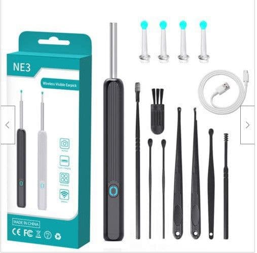 image-Intelligent Visual Ear Picking Spoon - Waterproof HD Black/White