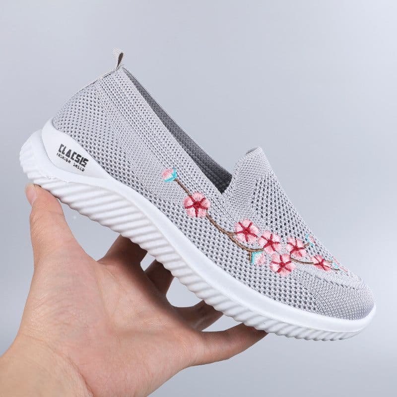 image-Women's Pink Walking Shoes - Mesh Breathable Casual Slip-Ons