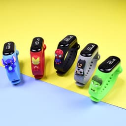 image-Best selling superman bracelet watch LED cartoon doll children's electronic watch student trend fashion swimming waterproof watch